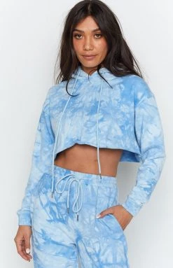 Beginning Boutique Outerwear The Creator Hoodie Blue Tie Dye