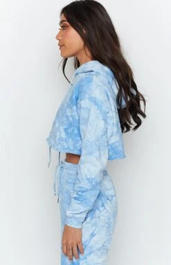 Beginning Boutique Outerwear The Creator Hoodie Blue Tie Dye