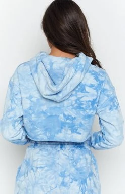 Beginning Boutique Outerwear The Creator Hoodie Blue Tie Dye