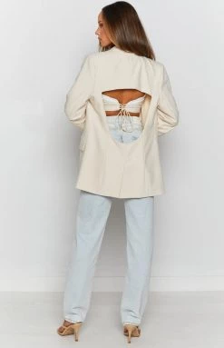 Emma Rose X Beginning Boutique The Kirsty Blazer Cream Outerwear