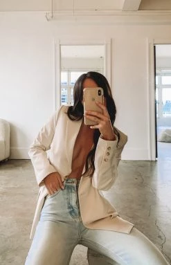 Emma Rose X Beginning Boutique The Kirsty Blazer Cream Outerwear