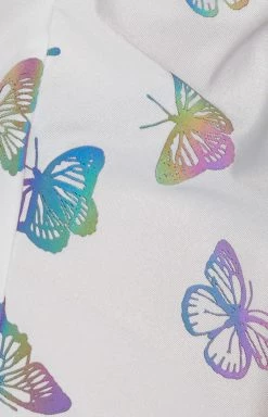 The Volt Mimi White Butterfly Print Mini Dress New