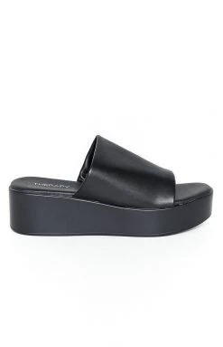 Therapy Livid Black Platform Slides