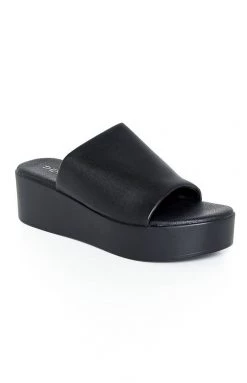 Therapy Livid Black Platform Slides