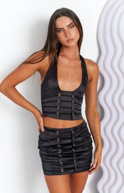 BB Exclusive This Love Black Halter Top Tops