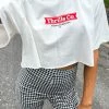 Thrills Brigade Super Crop Tee Dirty White