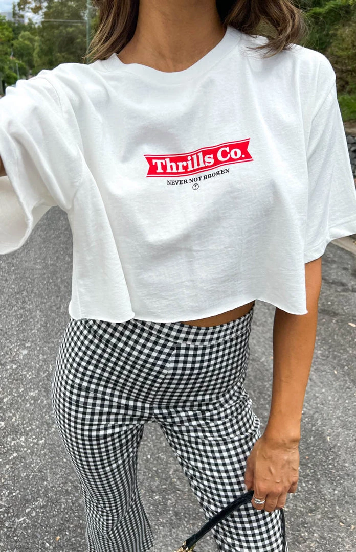 Thrills Brigade Super Crop Tee Dirty White 1 Thrills Brigade Super Crop Tee Dirty White