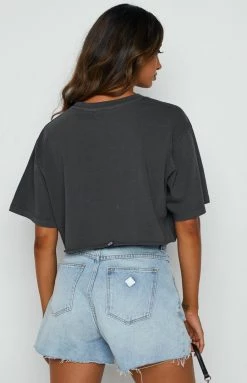 Tops Thrills Brigade Super Crop Tee Merch Black