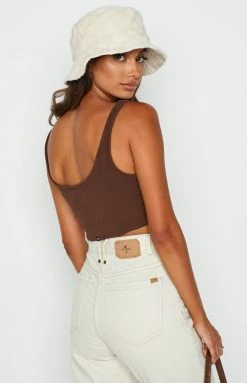 Tops Thrills Contrasting Stack Crop Retro Tank Mahogany 9 Tops Thrills Contrasting Stack Crop Retro Tank Mahogany