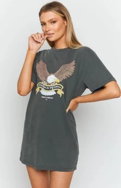 Thrills Troubled Paradise Merch Fit Tee Dress - Merch Black Dresses