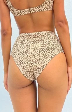 Swimwear Thrills Mild Animal High Waisted Bikini Bottom Desert Gold