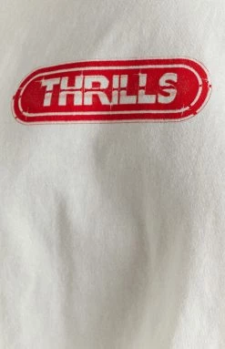Tops Thrills Dirty White Red Pill Merch Super Crop Tee