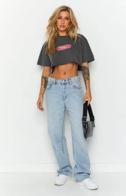 Thrills Merch Black Red Pill Merch Super Crop Tee