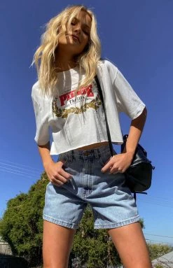 Tops Thrills Speed Wreath Merch Super Crop Tee Dirty White