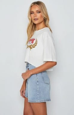 Tops Thrills Speed Wreath Merch Super Crop Tee Dirty White