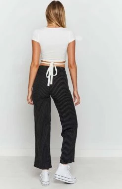BB Exclusive Bottoms Tiger Lace Up Pants Pinstripe