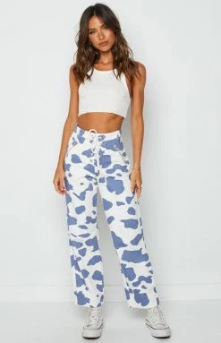 BB Exclusive Tiger Lace Up Pants Cow Print Bottoms