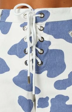 BB Exclusive Tiger Lace Up Pants Cow Print Bottoms