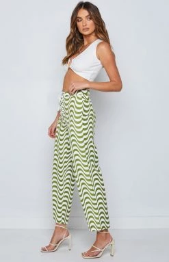 BB Exclusive Bottoms Tiger Lace Up Pants Green Swirl