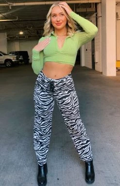 BB Exclusive Bottoms Tiger Lace Up Pants Zebra