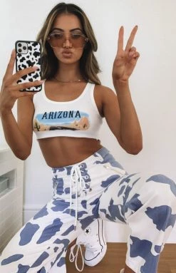 BB Exclusive Tiger Lace Up Pants Cow Print Bottoms