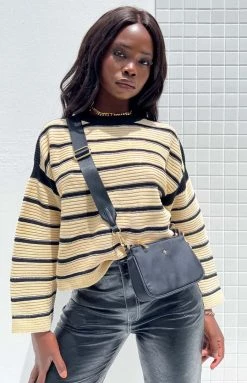 Beginning Boutique Tillia Cream Stripe Sweater Outerwear