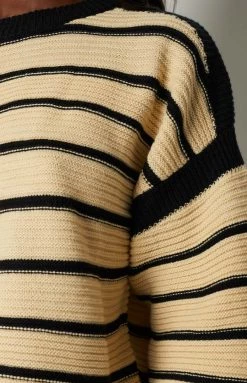 Beginning Boutique Tillia Cream Stripe Sweater Outerwear