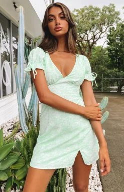 Beginning Boutique New Tones Mini Dress Floral Green