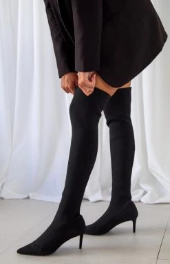 Tony Bianco Gracie Black Sock Boot