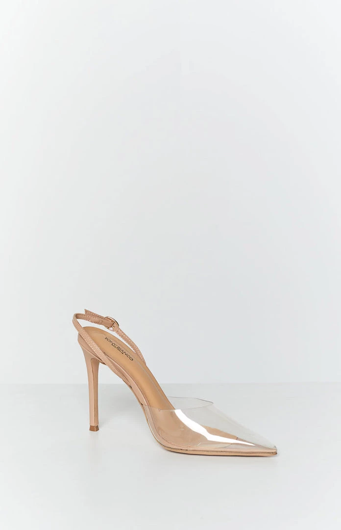 Tony Bianco Lazer Clear Vinylite/Skin Heel 2 Tony Bianco Lazer Clear Vinylite/Skin Heel