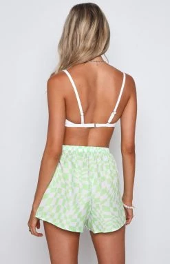 Beginning Boutique Toree Green Check Shorts