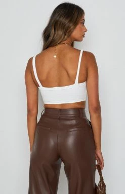 BB Exclusive Trail Rib Crop Top White Tops