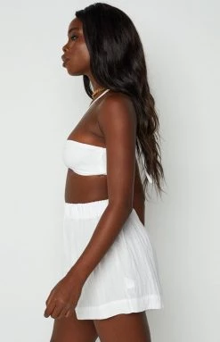 Beginning Boutique Treasure White Crop Top Tops