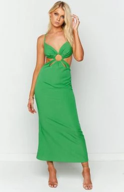 BB Exclusive Dresses Trixy Green Cut Out Maxi Dress