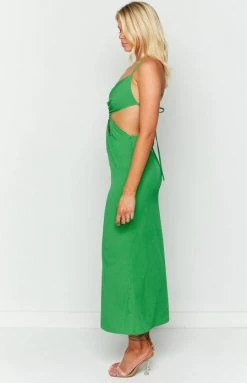 BB Exclusive Dresses Trixy Green Cut Out Maxi Dress