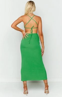 BB Exclusive Dresses Trixy Green Cut Out Maxi Dress