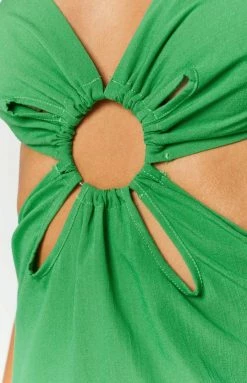 BB Exclusive Dresses Trixy Green Cut Out Maxi Dress