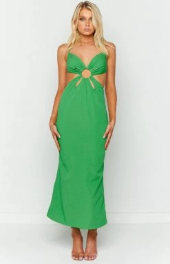 BB Exclusive Dresses Trixy Green Cut Out Maxi Dress