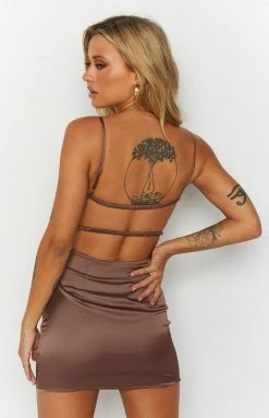 BB Exclusive Trouble Brown Mini Dress