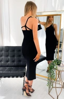 Beginning Boutique Turley Black Midi Dress Dresses