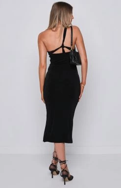 Beginning Boutique Turley Black Midi Dress Dresses