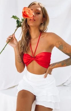 BB Exclusive Unbelievable Crop Top Red