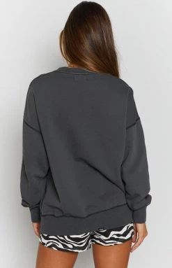 Thrills Underline Slouch Crew - Merch Black