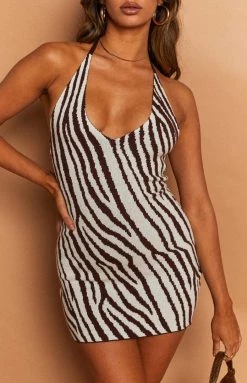 Beginning Boutique Dresses Up All Night Mini Dress Zebra