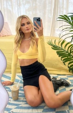 BB Exclusive Ursula Yellow Long Sleeve Top Tops