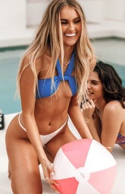 BB Exclusive Vera Wrap Crop Top Blue