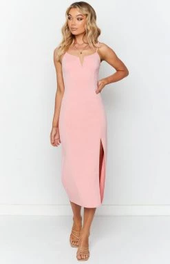 BB Exclusive Valentina Pink Midi Dress Dresses