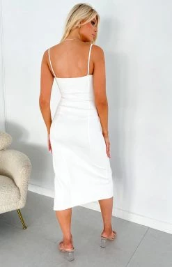 BB Exclusive Valentina White Midi Dress Dresses