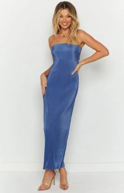Beginning Boutique New Valeria Blue Maxi Dress