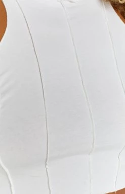 BB Exclusive Vance White Seamed Racer Tank Tops 12 BB Exclusive Vance White Seamed Racer Tank Tops